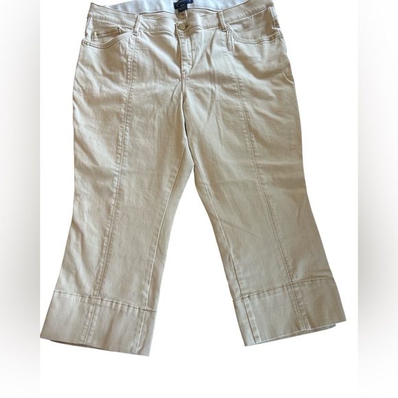 Democracy Ab Solution High Rise Wide Leg Ankle Cream Denim Womens Size 24W NWOT. - Picture 1 of 11